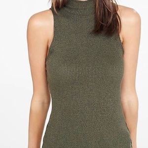 Express army green sweater tank top